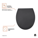 Assento Termofixo com Soft Close para Vaso Sanitário Titanita - Preto