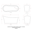 Banheira Freestanding Imersão Acrílico 165 cm Azurita Branco