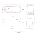Banheira Freestanding Imersão Acrílico 165 cm Azurita Cinza