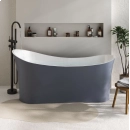 Banheira Freestanding Imersão Acrílico 165 cm Azurita Cinza