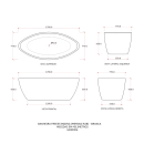 Banheira Freestanding Imersão Acrílico 170 cm Rubi Branco