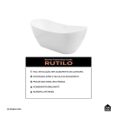 Banheira Freestanding Imersão Acrílico 170 cm Rutilo Branco