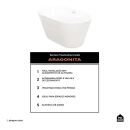 Banheira Freestanding Imersao 120 cm Aragonita Pingoo.casa - Branco