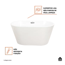 Banheira Freestanding Imersao 120 cm Aragonita Pingoo.casa - Branco