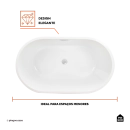 Banheira Freestanding Imersao 120 cm Aragonita Pingoo.casa - Branco