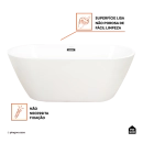 Banheira Freestanding Imersao 148,5 cm Gurupá Pingoo.casa - Branco