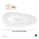 Banheira Freestanding Imersao 170 cm Ipameri Pingoo.casa - Branco