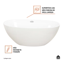 Banheira Freestanding Imersao 150 cm Juqueri Pingoo.casa - Branco