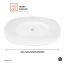 Banheira Freestanding Imersao 150 cm Juqueri Pingoo.casa - Branco