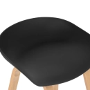 Banqueta alta para bancada Cassia com base de madeira 78 cm - Preto