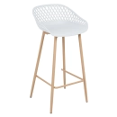 Banqueta alta para bancada Clarice Cloe com base de metal - Branco
