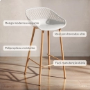 Banqueta alta para bancada Clarice Cloe com base de metal - Branco