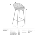 Banqueta alta para bancada Clarice Cloe com base de metal - Branco