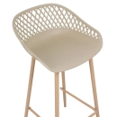 Banqueta alta para bancada Clarice Cloe com base de metal - Nude