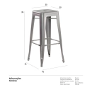 Banqueta alta para bancada Iron Tolix 76 cm - Prata