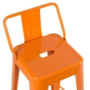 Banqueta alta para bancada Iron Tolix com encosto 76 cm – Laranja