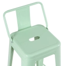Banqueta alta para bancada Iron Tolix com encosto 76 cm – Verde claro