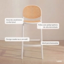Banqueta alta para bancada Mumbai com assento anatômico 78 cm – Branco