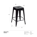 Banqueta média para bancada Iron Tolix 61 cm - Preto