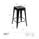 Banqueta média para bancada Iron Tolix 66 cm – Preto