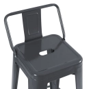Banqueta média para bancada Iron Tolix com encosto 66 cm - Cinza escuro