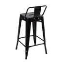 Banqueta média para bancada Iron Tolix com encosto 66 cm - Preto