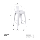 Banqueta média para bancada Iron Tolix com encosto 66 cm – Rosa Claro