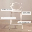 Banqueta média para bancada Master Allegra em Polipropileno 66 cm - Creme