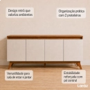 Buffet Aparador Nantes Laráz 4 Portas Off White para Sala de Jantar e Estar