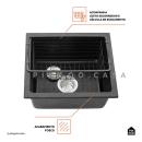 Cuba Gourmet para Cozinha com Acessórios Quartzo 40x44cm Macuxi Pingoo.casa - Preto