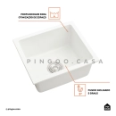 Cuba Gourmet para Cozinha com Acessórios Quartzo 40x44cm Macuxi Pingoo.casa - Branco