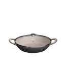 Caçarola 30cm Baixa Cinza com Tampa de Vidro - Mimo Style