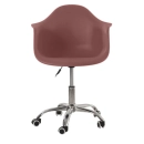 Cadeira com rodízios Eames Office com apoio de braços Marrom