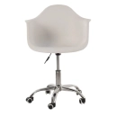 Cadeira com rodízios Eames Office escritório com apoio de braços - Branco