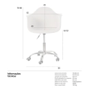 Cadeira com rodízios Eames Office escritório com apoio de braços - Nude