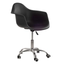 Cadeira com rodízios Eames Office escritório com apoio de braços - Preto