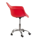 Cadeira com rodízios Eames Office escritório com apoio de braços - Vermelho