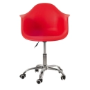 Cadeira com rodízios Eames Office escritório com apoio de braços - Vermelho