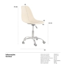Cadeira com rodízios Eames Office escritório - Creme