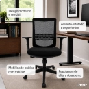 Cadeira de Escritório Estofada Sintra com rodízios - Preto
