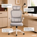 Cadeira de Escritório Presidente Genebra Mesh Ergonômica - Branco