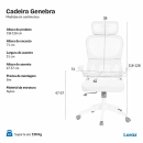 Cadeira de Escritório Presidente Genebra Mesh Ergonômica - Branco
