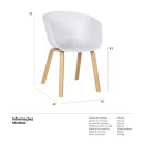 Cadeira de jantar Cassia com design moderno e assento confortável – Branco