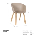 Cadeira de jantar Cassia com design moderno e assento confortável - Nude