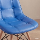 Cadeira de jantar Charles Eames Eiffel Botonê Estofada - Azul