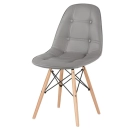 Cadeira de jantar Charles Eames Eiffel Botonê Estofada - Cinza