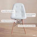 Cadeira de jantar Charles Eames Eiffel Botonê Estofada - Cinza claro
