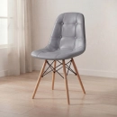 Cadeira de jantar Charles Eames Eiffel Botonê Estofada - Cinza escuro