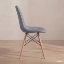 Cadeira de jantar Charles Eames Eiffel Botonê Estofada - Cinza escuro