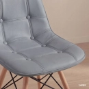Cadeira de jantar Charles Eames Eiffel Botonê Estofada - Cinza escuro